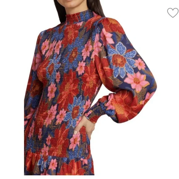 โโ SOLDโโFarm Rio ๐ด๐ฅNavy Garden Smocked Mini dress - Picture 4 of 12